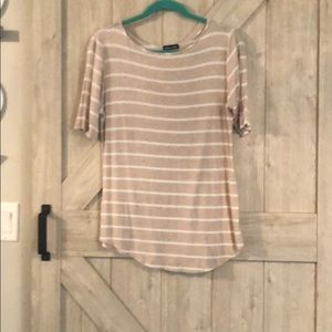 Tan and white stripe top